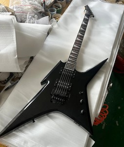 Black 6 String Electric Guitar Unusual Shape Rosewood Fingerboard 24 Fret HH