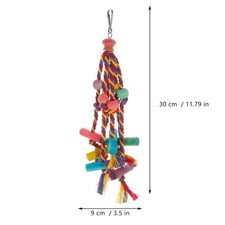 4 Set of Durable Parrot Toys with Safe Wood Rope and Metal for Cage Use