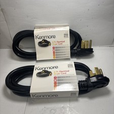 2pk Kenmore 6 Ft.Electrical Dryer Cord 4 Prong Plug 30 AMP Heavy Duty 250V 57001