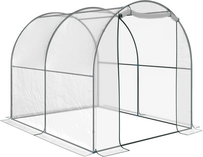 Begehbares Polytunnel Gewächshaus mit Rolltor Transparent Tunnel Gre