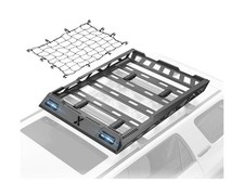 55''x41'' Roof Rack Cargo Basket with 2 Pcs LED Light Bars  Cargo Net, Rooft...