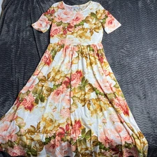 Sweet Salt Midi Dress Floral Rose Print Sz S Modest Clothing Pockets Cottagecore