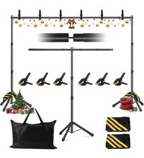 3-in-1 Portable Backdrop Stand Adjustable 10x7.5ft T Shape Photo Background New