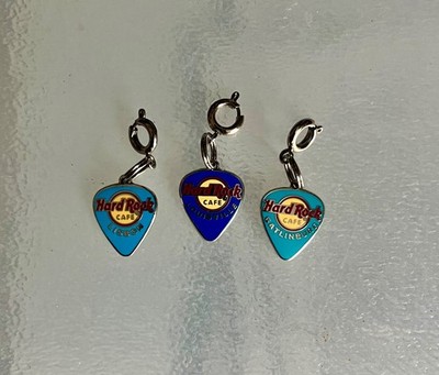 3x Hard Rock Cafe HRC Charm, Armband Anhänger - Louisville Lissabon Gatlinburg