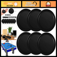"6 Pack Heavy Duty Air Hockey Pucks - 3 1/4 Inch Full Size Replacement for Game