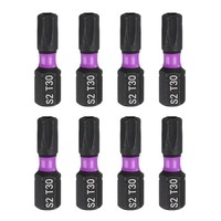 "8 StüCk TT30 Torx Schraubendreher 1/4\" Sechskantschaft 1\" LäNge 6-Punkt S2 Stahl"