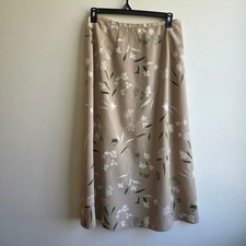 Vintage Norton McNaughton Floral Maxi Skirt Tan 90s Y2K Cottagecore Size 14