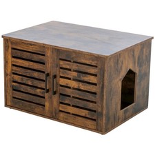 XL Farmhouse Litter Box Enclosure, Hidden Litter Box Cabinet or End Table