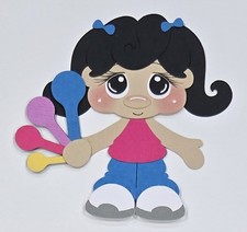 Baking Girl Black Hair. Scrapbook, Card Making Paper Piecing