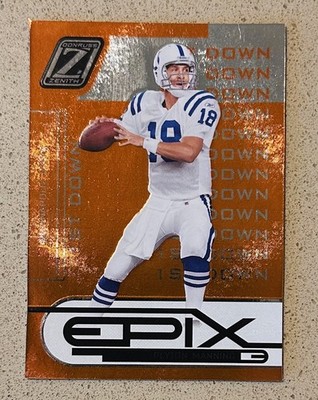 #487/1000 - 2005 Donruss Zenith #E-20 Peyton Manning Epix Orange 1st Down Colts 