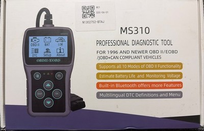 MS310 Professional OBDII/EOBD Auto Diagnostic Scan Tool with Bluetooth