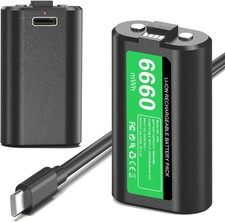 2 Pack Rechargeable Battery for Xbox Series X S One Controllers 6600mWh Type C