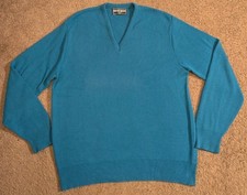 Vintage Robert Bruce Long Sleece V-Neck Sweater Union Made in USA Men's Large