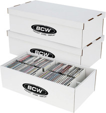 CD Storage Box with Lid - 3 Pack  Holds 100 Jewel Cases  CD Organizer Case wit