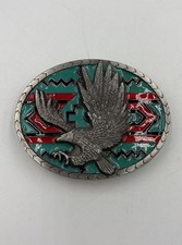 masterpiece belt buckle BA-499 eagle Attacking Nice Enamel Background