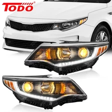 Pair For 2016-2018 Kia Optima Halogen Headlights Headlamp W/LED DRL&Blub LH RH