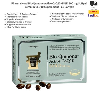 Pharma Nord Bio-Quinone Active CoQ10 GOLD 100 mg 60 Softgels Premium CoQ10