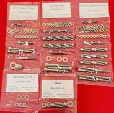 HARLEY AERMACCHI AMF SPRINT 250 350 POLISHED STAINLESS ENGINE BOLT SCREW KIT SET