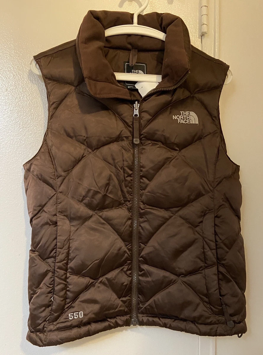 Women s The North Face Satin Brown Down Filled 550 Vest Vintage