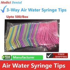 Dental 3-Way Air Water Syringe Disposable Spray Tips Triple Nozzles Upto 500/Bx