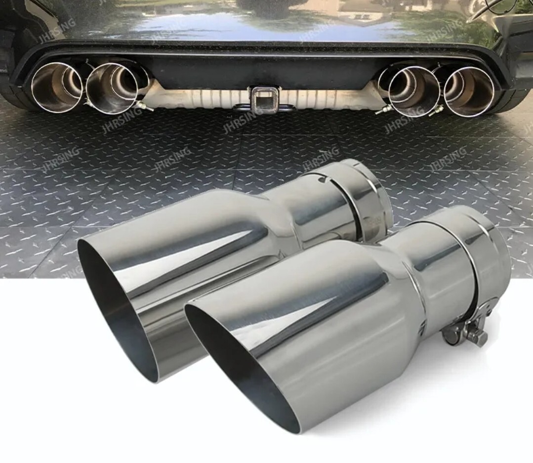 Embout échappement inox anti-corrosion à fixation universelle 65mm