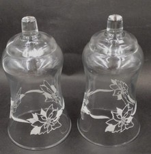 2 HOMCO Christmas Poinsettia  PEG Votive Cup Candle Holders Clear