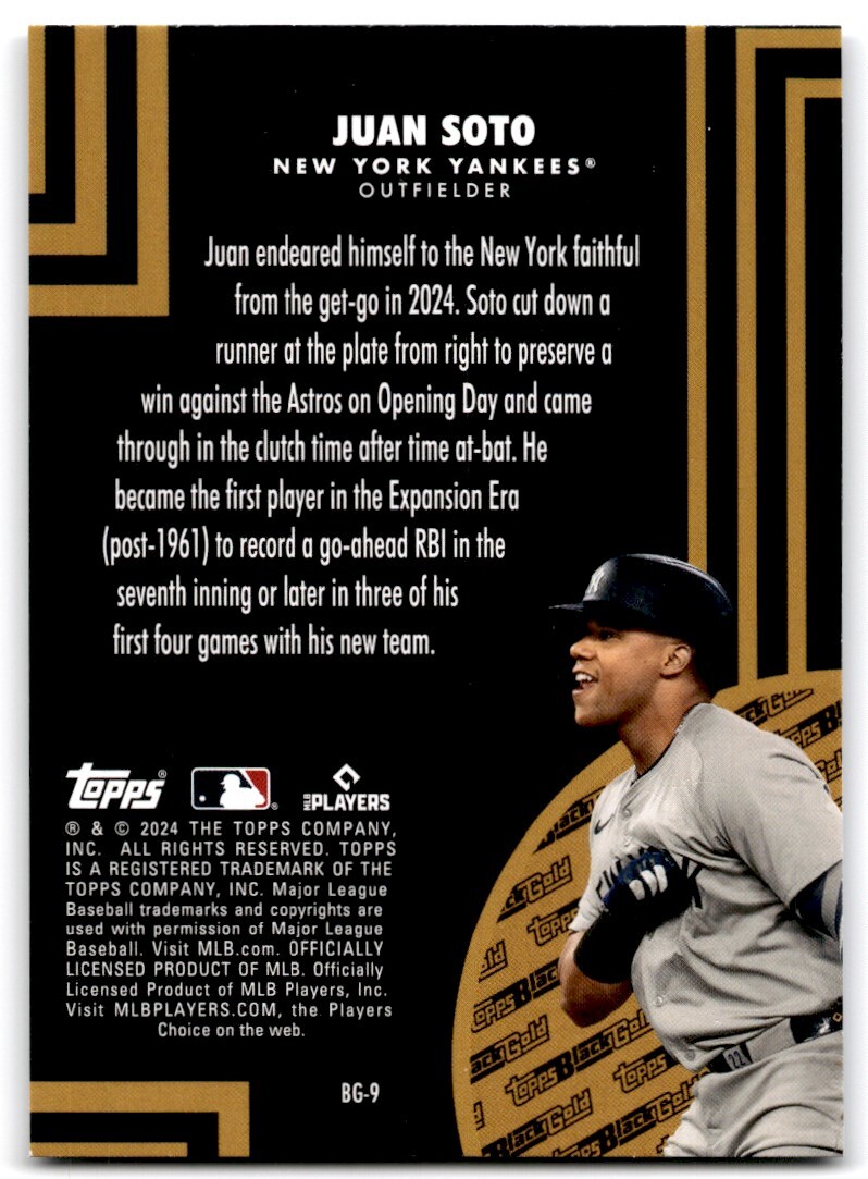 2024 Topps Update Black Gold Juan Soto New York Yankees #BG-9 | eBay