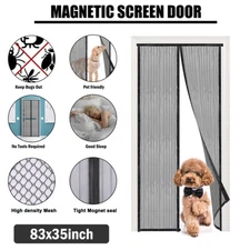 Magnetic Screen Door Mesh Curtain Heavy Duty Mosquito Net Bug Hands Free Closer