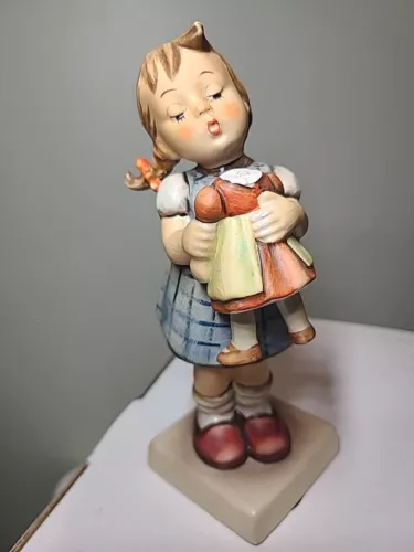 Goebel Kiss Me Hummel Figurine 6" Girl With Baby Doll #311 Incised 1955 DAMAGED