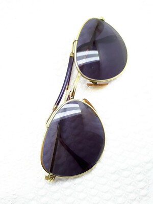 BOUCHERON 01088 SHINY GOLD PLATED SUNGLASSES 56-19 XRARE FRANCE