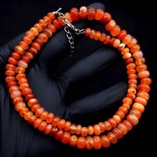 Superb Pattern Carnelian Round Shape 265 Cts Beaded Beautiful Necklace VK 29E664