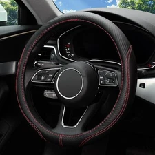 LABBYWAY Microfiber Leather Auto Car Steering Wheel Cover, Universal Black 