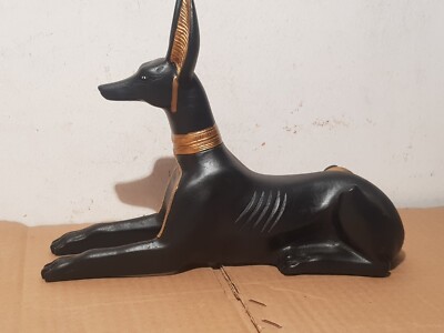 Egyptian God Anubis Coloured Stone Beautiful Decoration Sculpture Statue Jackal