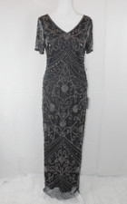 PISARRO NIGHTS Beaded Mesh Gown