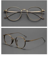 Ultralight Oval Eyeglass frames Women Men wide edge Titanium Retro Light Glasses