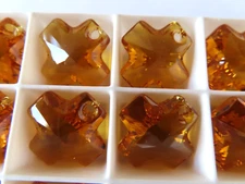 1 Swarovski Cross Pendant 20mm Topaz . #6866