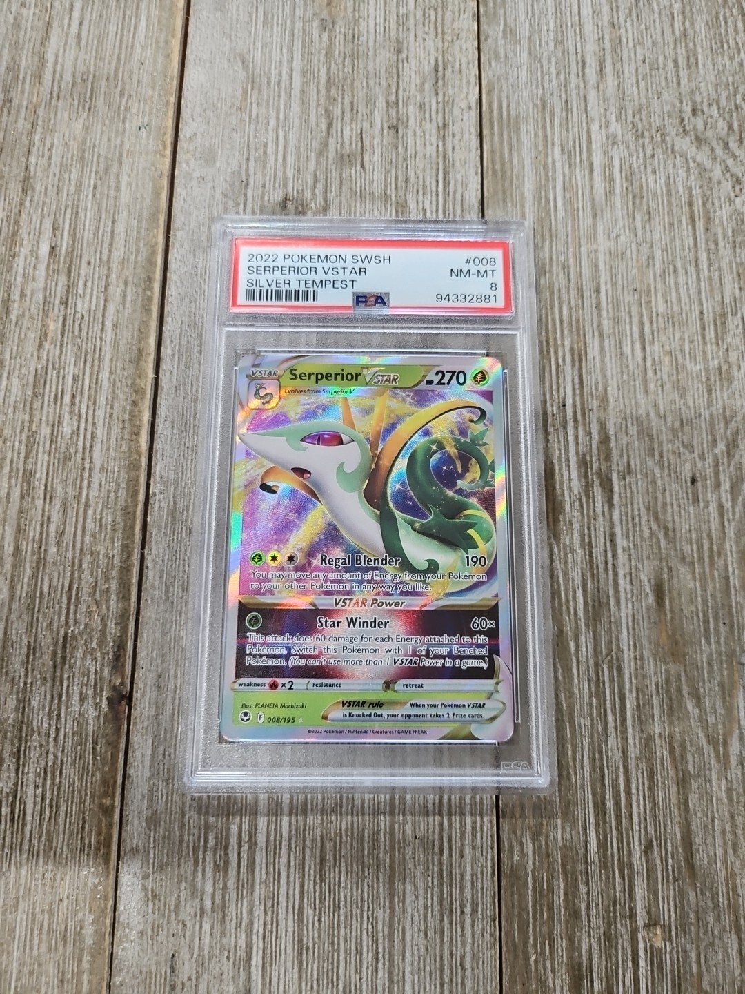 PSA 8 2022 Pokemon SWSH Serperior Vstar Silver Tempest