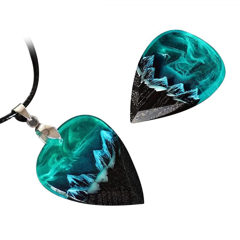 5Pcs Epoxy Resin Guitar Pick Northern Lights Necklace Musician Pendants (02) eBay