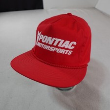 Vintage Pontiac Motorsports Hat Red Mens Robe Band Dad Gift Classic Grandpa Cap