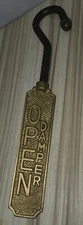 Vintage Brass Fireplace Damper Flue Pull Hook 