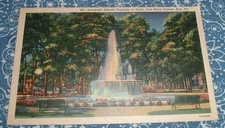 1930s AUTOMATIC ELECTRIC FOUNTAIN PERRY SQUARE  ERIE PA POSTCARD CT American Art