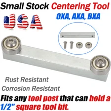 Small Stock Centering Tool & 2 Lathe Bump Rollers 0XA, AXA, BXA 1/2" Truing Tool