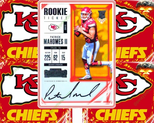 2017 Contenders Patrick Mahomes Rookie Ticket Auto /50 🔥 100% ORIGINAL POSTER!