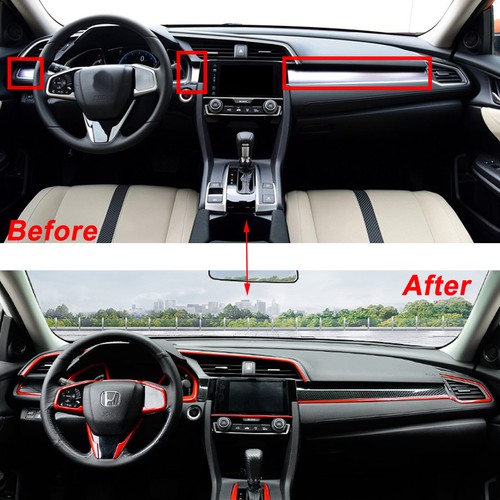 Center Dashboard Cover Trim Fit for Honda Civic 10th 2016-2021 Carbon Fiber Look - Bild 7 von 10