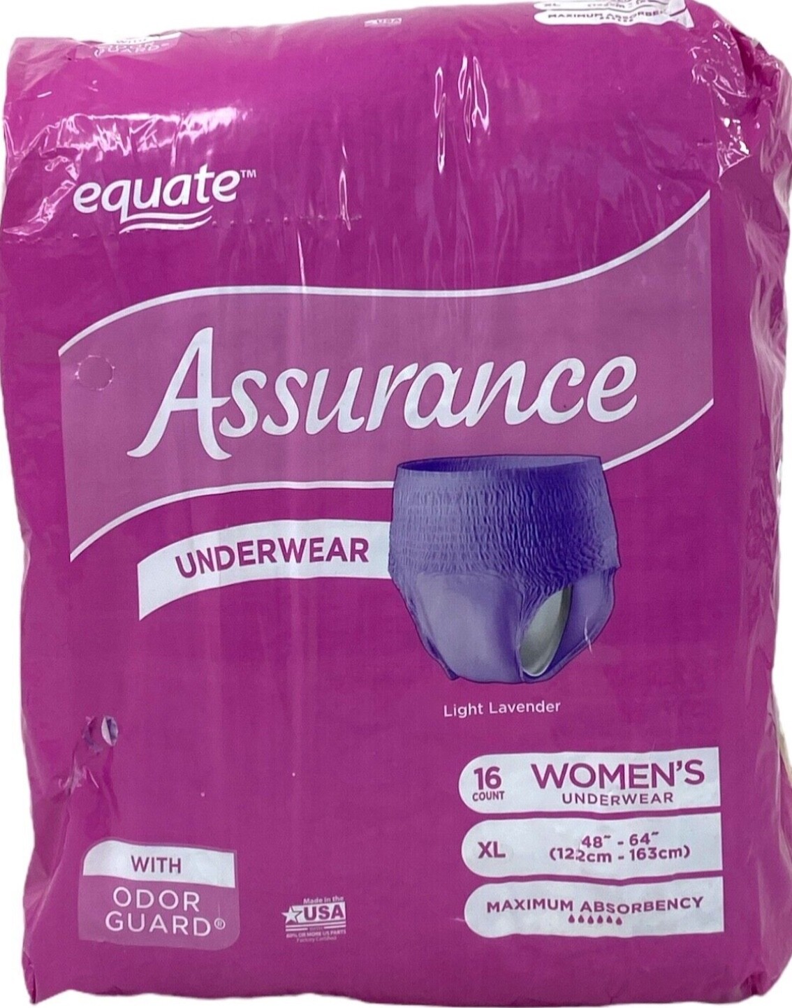 Equate Assurance Women’s Disposable Underwear, XL (48”64” Hips), Qty 16 eBay