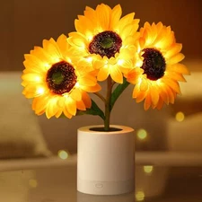 Sunflower Gifts for Mom – Wireless Flower Lamp Night Light Mothers Day Gifts ...
