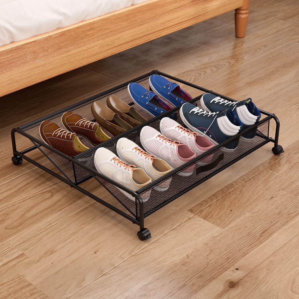 Storage Boxes Rolling Shoe Rack Under Bed Storage Drawers Under
