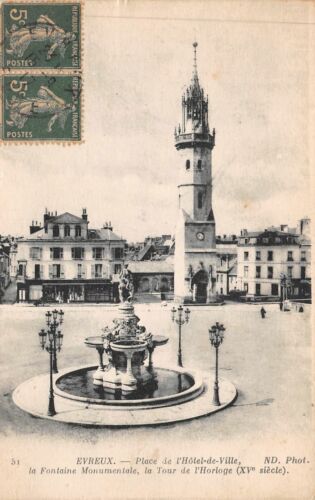 Cpa-évreux - Place Of Hotel City - 第 1/2 張圖片