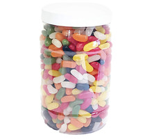 Large Plastic Sweet Jars 2117ml Retro Storage Tub Candy Wedding Party White Lid
