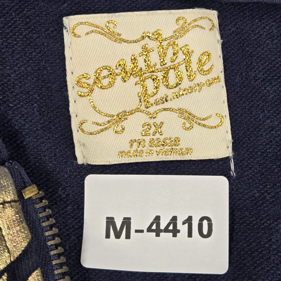 Sudadera con Capucha Southpole Mujer 2X Azul Gráfico Y2K Floral Desplazamiento Tachonado Logo Recortado Foto 2 de 4